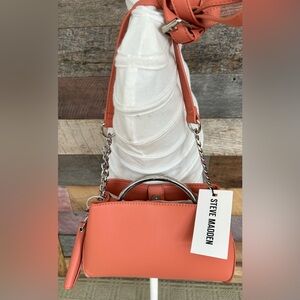 NWT-Steve Madden Coral Shoulder Bag with Wallet  & Coin Set